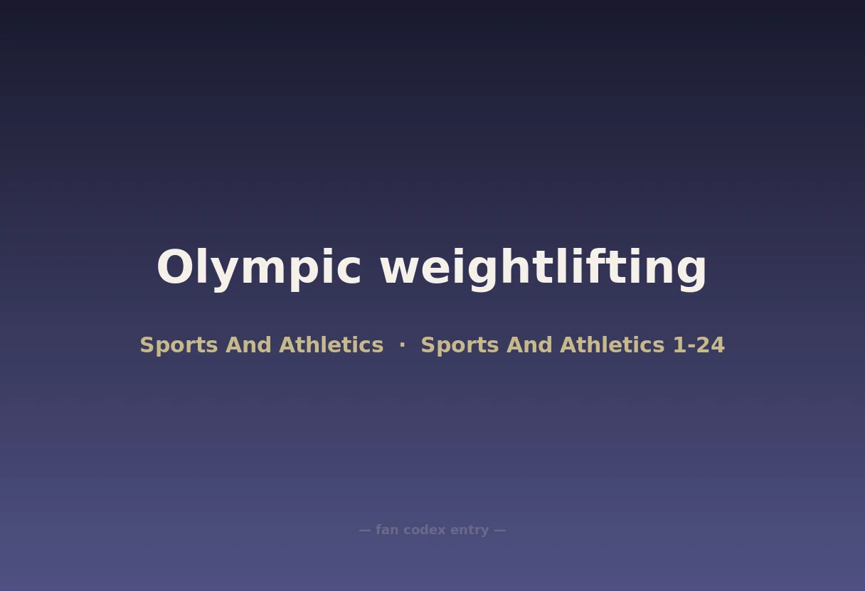 Olympic weightlifting