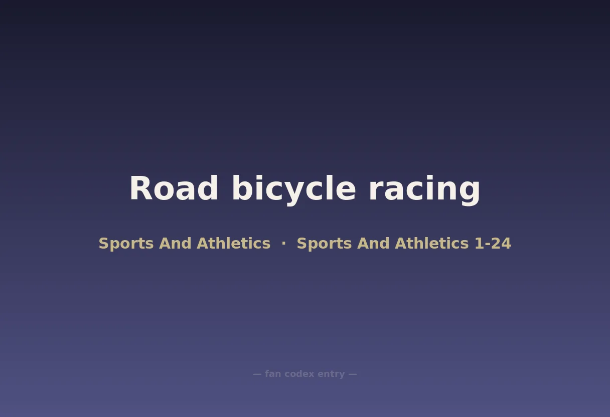 Road bicycle racing